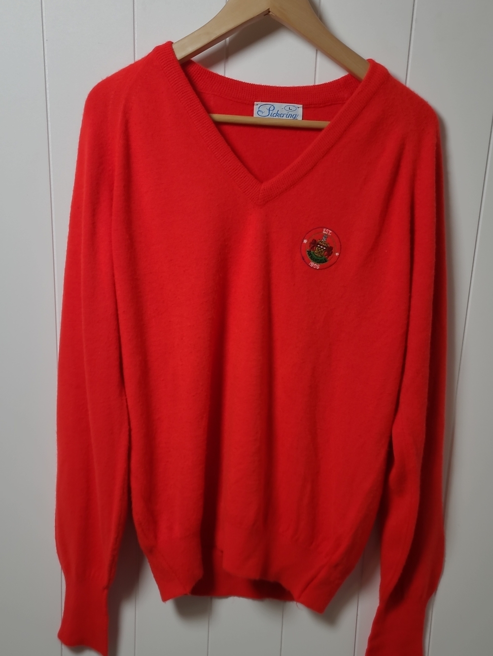 Vintage 70s Annadale Club Pickering By The Kimberton L Sweater Red Golf Knit